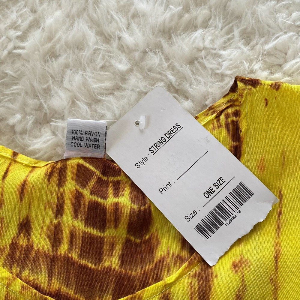 NWT Women’s Hawaii Aloha State Tie Dye String Dress Sundress Coverup One Size - Picture 4 of 7